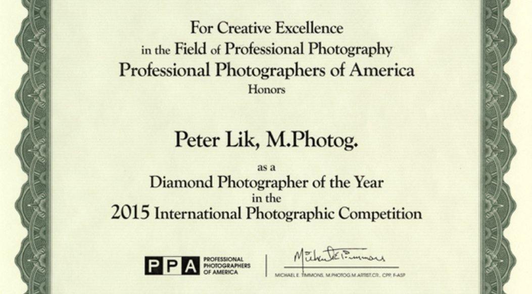 Peter Lik Honored as a 2015 Diamond Photographer of the Year