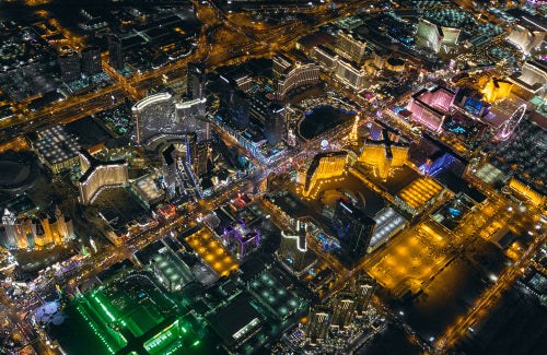 Snow covered joshua trees desert floor and mountians of Red Rock Canyon Nevada