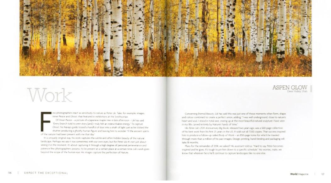 Peter Lik Featured in World Magazine