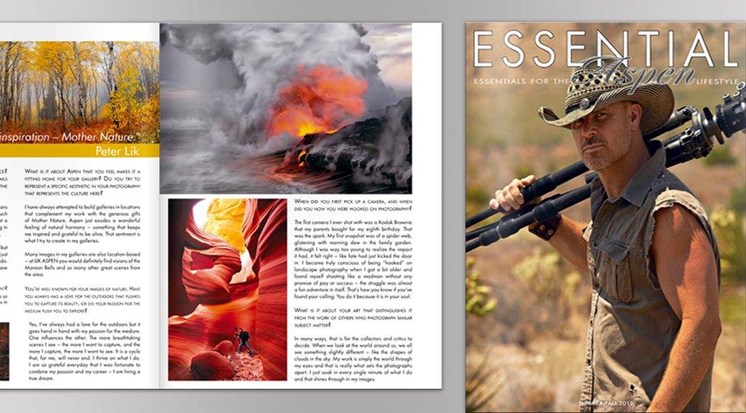 Peter Lik Graces Cover of Essential Aspen Magazine