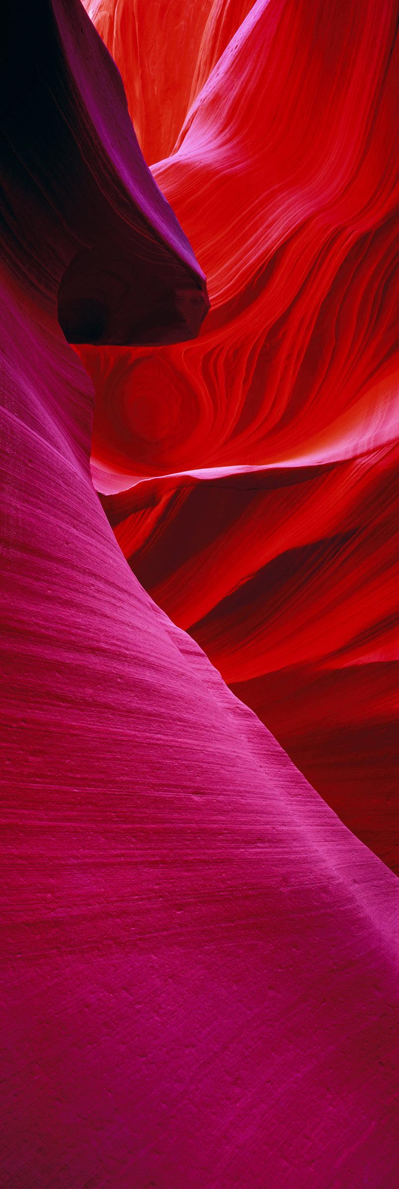 Red and pink sandstone walls of the slot canyons in Antelope Canyon Arizona