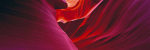 Red and pink sandstone walls of the slot canyons in Antelope Canyon Arizona
