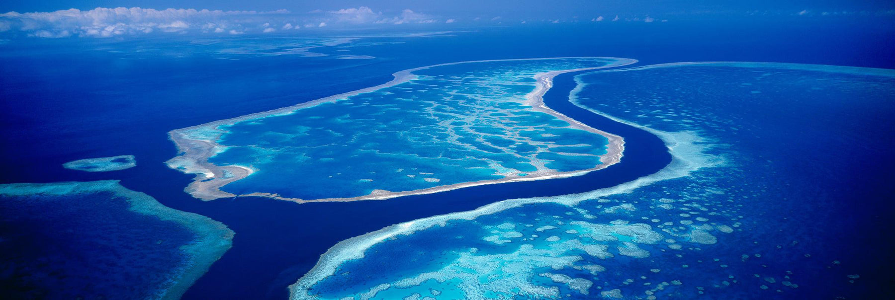 Aerial view of Hardy's Lagoon surrounded by the Great Barrier Reef Australia